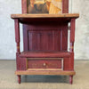 Antique Prie Dieu Cabinet With Caravaggio Oil On Canvas