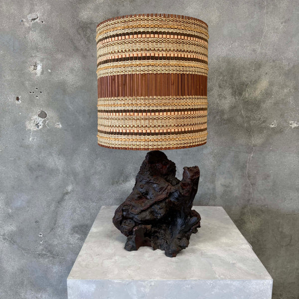 Mid Century Burl Lamp
