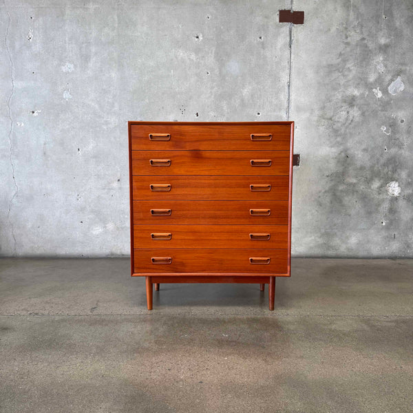 Danish Modern Highboy Dresser In Teak
