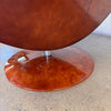 Vintage Cream Leather Gaviota Lounge Chair By Ricardo Fasanello, 1970s