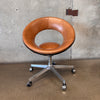 Vintage 1960s Cognac Anel Rolling Office Chair