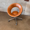 Vintage 1960s Cognac Anel Rolling Office Chair