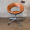 Vintage 1960s Cognac Anel Rolling Office Chair