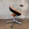 Vintage 1960s Cognac Anel Rolling Office Chair