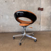 Vintage 1960s Cognac Anel Rolling Office Chair