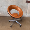 Vintage 1960s Cognac Anel Rolling Office Chair