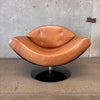 Vintage Cognac Leather Gaviota Lounge Chair by Ricardo Fasanello