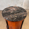 Signed Baker Drum Table With Marble Top
