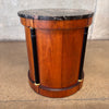 Signed Baker Drum Table With Marble Top