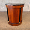 Signed Baker Drum Table With Marble Top