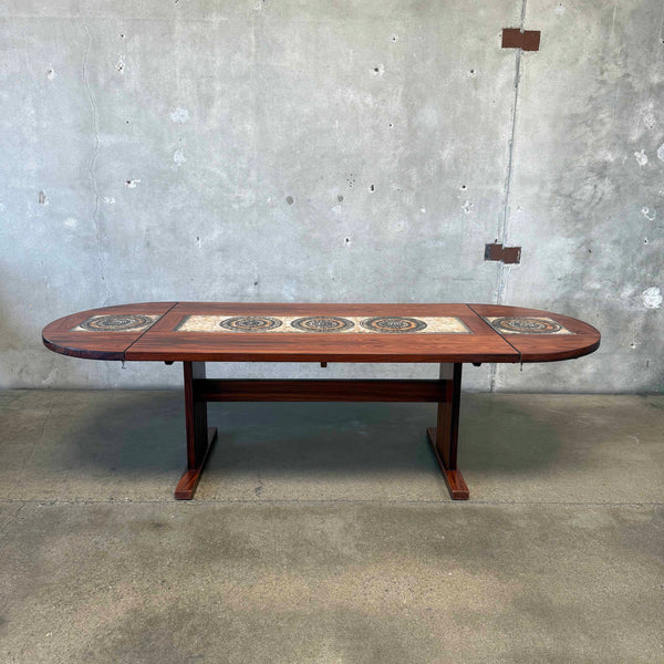 Mid Century Danish Rosewood Dropleaf Dining Table