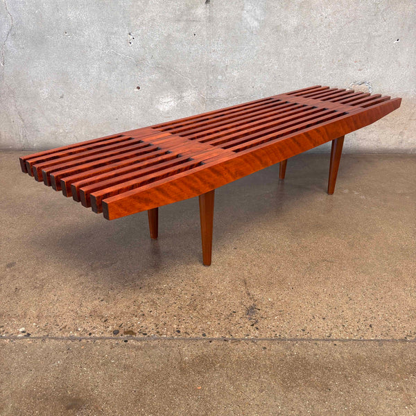 Mid Century Modern Slate Bench Made In Mahogany