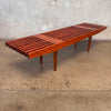 Mid Century Modern Slate Bench Made In Mahogany