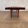 Mid Century Modern Slate Bench Made In Mahogany