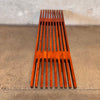 Mid Century Modern Slate Bench Made In Mahogany