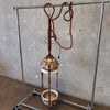 MCM Early 70's Signed Ceramic Pendant Lamp & Planter In Macrame