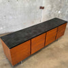 Mid Century Slate Top Credenza