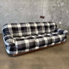 Mid Century Italian Sofa in Wool Plaid
