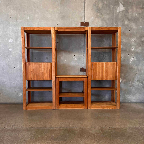Oak Three Bay Wall Unit by Lou Hodges for California Design Group - Dual Sided
