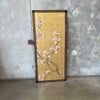 Vintage Gold Cherry Blossom Hand Painted Silk In Frame