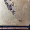 Vintage Gold Cherry Blossom Hand Painted Silk In Frame