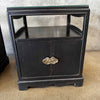 Pair Of Mid Century Ebonized Side Table w/Brass Handles