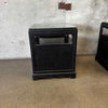 Pair Of Mid Century Ebonized Side Table w/Brass Handles
