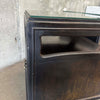 Pair Of Mid Century Ebonized Side Table w/Brass Handles