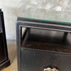 Pair Of Mid Century Ebonized Side Table w/Brass Handles