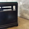 Pair Of Mid Century Ebonized Side Table w/Brass Handles