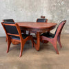 Pulaski 1960s Oceanic Brutalist Five Piece Walnut Dining Set