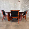 Pulaski 1960s Oceanic Brutalist Five Piece Walnut Dining Set