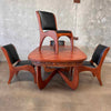 Pulaski 1960s Oceanic Brutalist Five Piece Walnut Dining Set