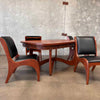 Pulaski 1960s Oceanic Brutalist Five Piece Walnut Dining Set