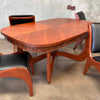 Pulaski 1960s Oceanic Brutalist Five Piece Walnut Dining Set