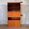 Danish Modern Teak Veneer Desk/Dry Bar/Shelving w/Keys
