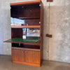 Danish Modern Teak Veneer Desk/Dry Bar/Shelving w/Keys