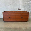 Walnut Credenza With Leather & Spun Aluminum Pulls By Glenn of California
