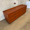 Walnut Credenza With Leather & Spun Aluminum Pulls By Glenn of California