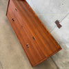 Walnut Credenza With Leather & Spun Aluminum Pulls By Glenn of California
