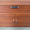 Walnut Credenza With Leather & Spun Aluminum Pulls By Glenn of California
