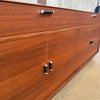 Walnut Credenza With Leather & Spun Aluminum Pulls By Glenn of California