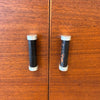 Walnut Credenza With Leather & Spun Aluminum Pulls By Glenn of California