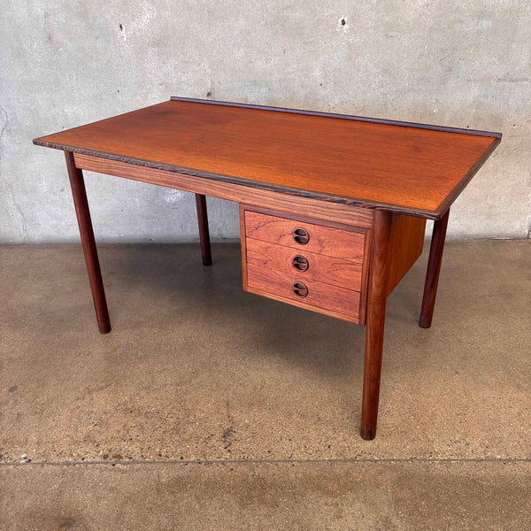 Vintage Danish Modern Teak Desk With Wenge Detail By Hans Olsen