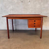 Vintage Danish Modern Teak Desk With Wenge Detail By Hans Olsen