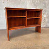 1960s Solid Walnut Hutch Cabinet With Two Shelves & Original Glass Fronts