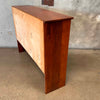 1960s Solid Walnut Hutch Cabinet With Two Shelves & Original Glass Fronts