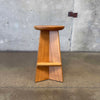 French Modernist Solid Oak Stool - HOLD