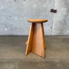 French Modernist Solid Oak Stool - HOLD