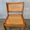 Set of 3 Vintage Solid Oak & Wicker Bar Stools